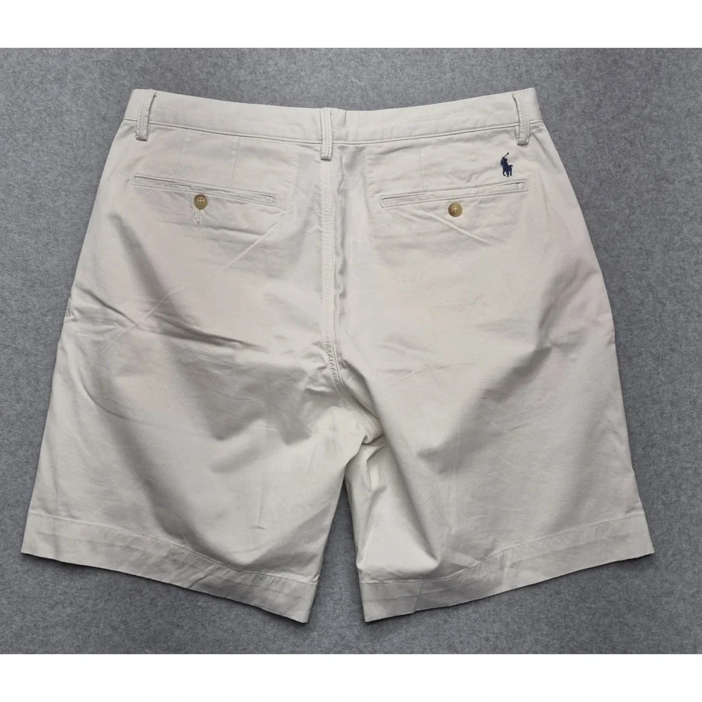 Polo Ralph Lauren Shorts Mens 35 Beige Chino Flat Front Casual Preppy Golf